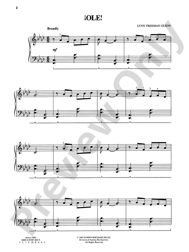 Ole! (Late Elementary) - Piano Solo (Digital Download)