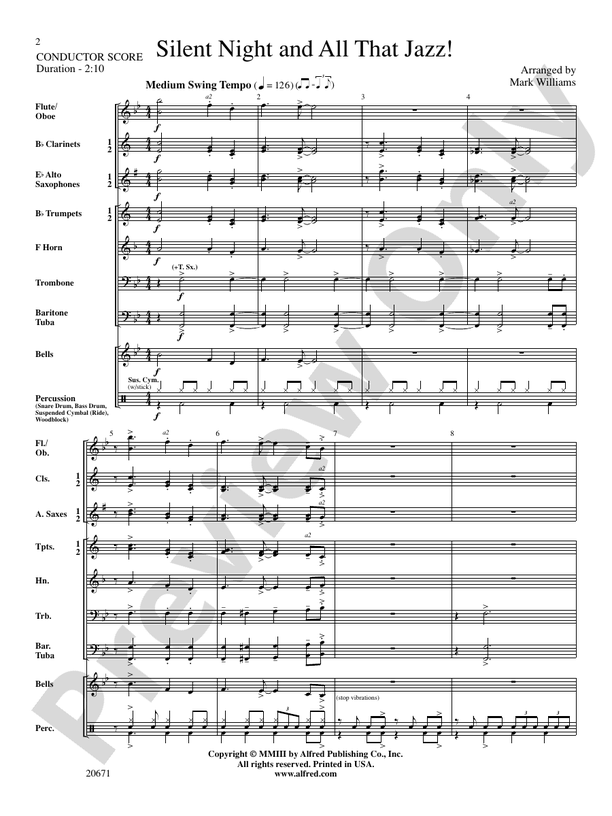 Silent Night & All That Jazz! - Concert Band Conductor Score & Parts (Digital Download)