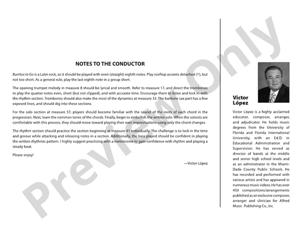 Burritos to Go - Jazz Ensemble Conductor Score & Parts (Digital Download)