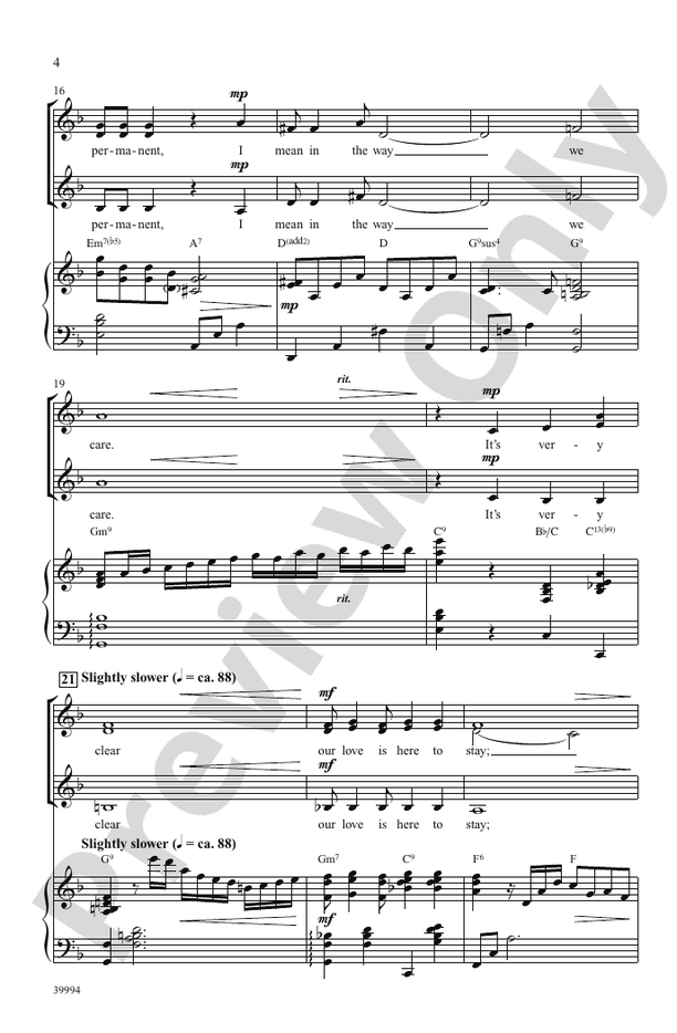 Love Is Here to Stay – SSA Choral Octavo (Digital Download)