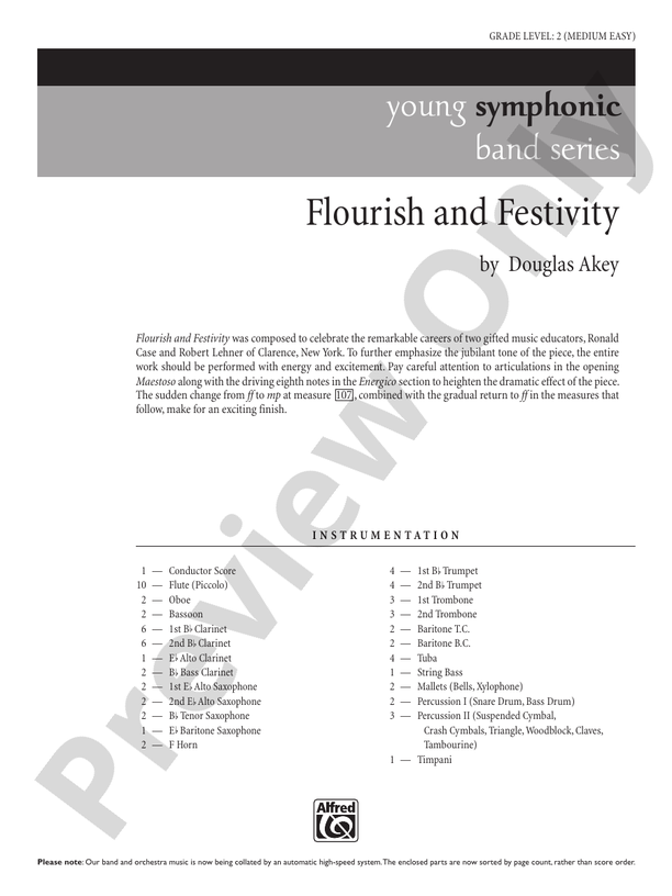Flourish & Festivity - Concert Band Conductor Score & Parts (Digital Download)