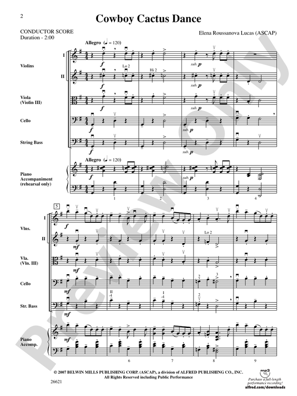 Cowboy Cactus Dance – String Orchestra Conductor Score & Parts (Digital Download)