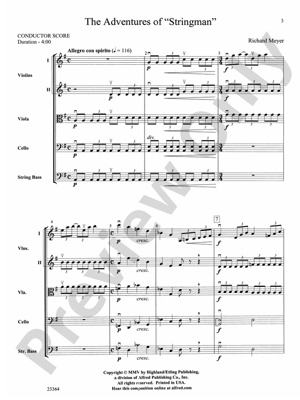 The Adventures of "Stringman" – String Orchestra Conductor Score & Parts (Digital Download)