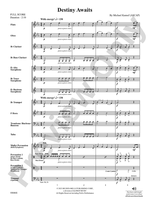 Destiny Awaits - Concert Band Conductor Score & Parts (Digital Download)