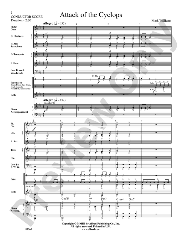 Attack of the Cyclops - Concert Band Conductor Score & Parts (Digital Download)