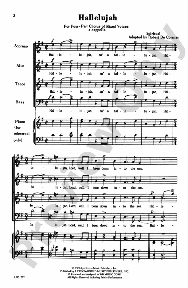 Hallelujah – SATB Choral Octavo (Digital Download)