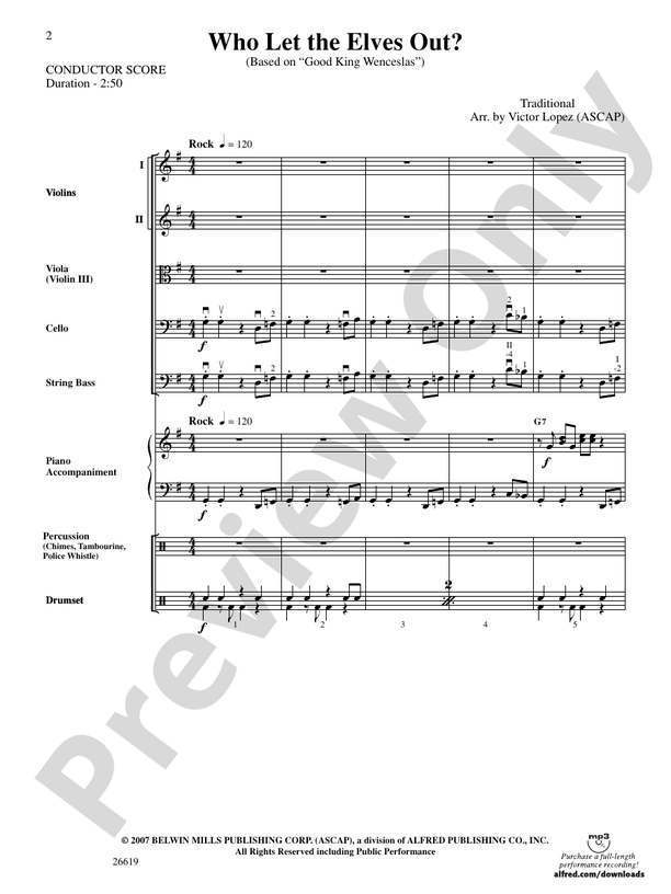 Who Let the Elves Out? – String Orchestra Conductor Score & Parts (Digital Download)