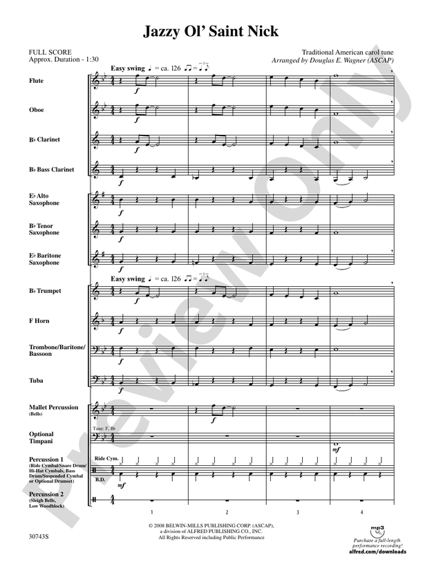 Jazzy Ol' Saint Nick - Concert Band Conductor Score & Parts (Digital Download)