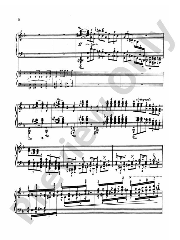 Rubinstein - Piano Concerto No. 4, Op. 70 - 2 Piano, 4 Hands - TWO Copies required - (Digital Download)