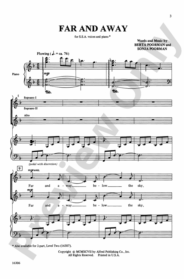 Far and Away – SSA Choral Octavo (Digital Download)