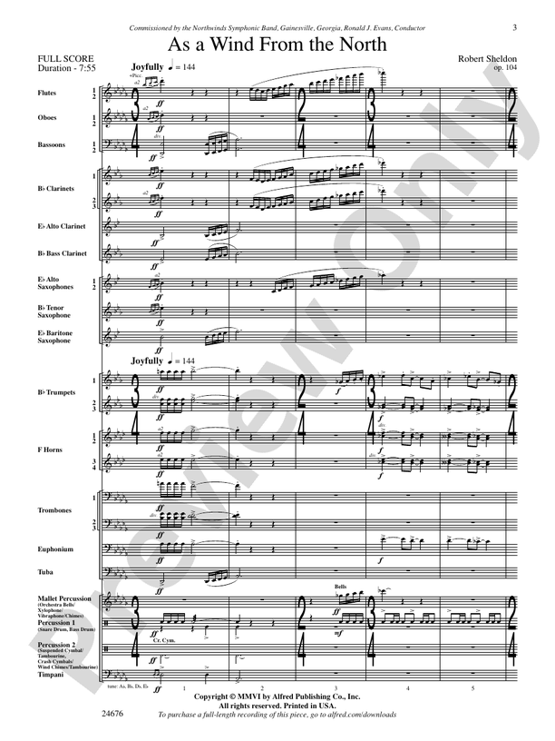 As a Wind from the North - Concert Band Conductor Score & Parts (Digital Download)