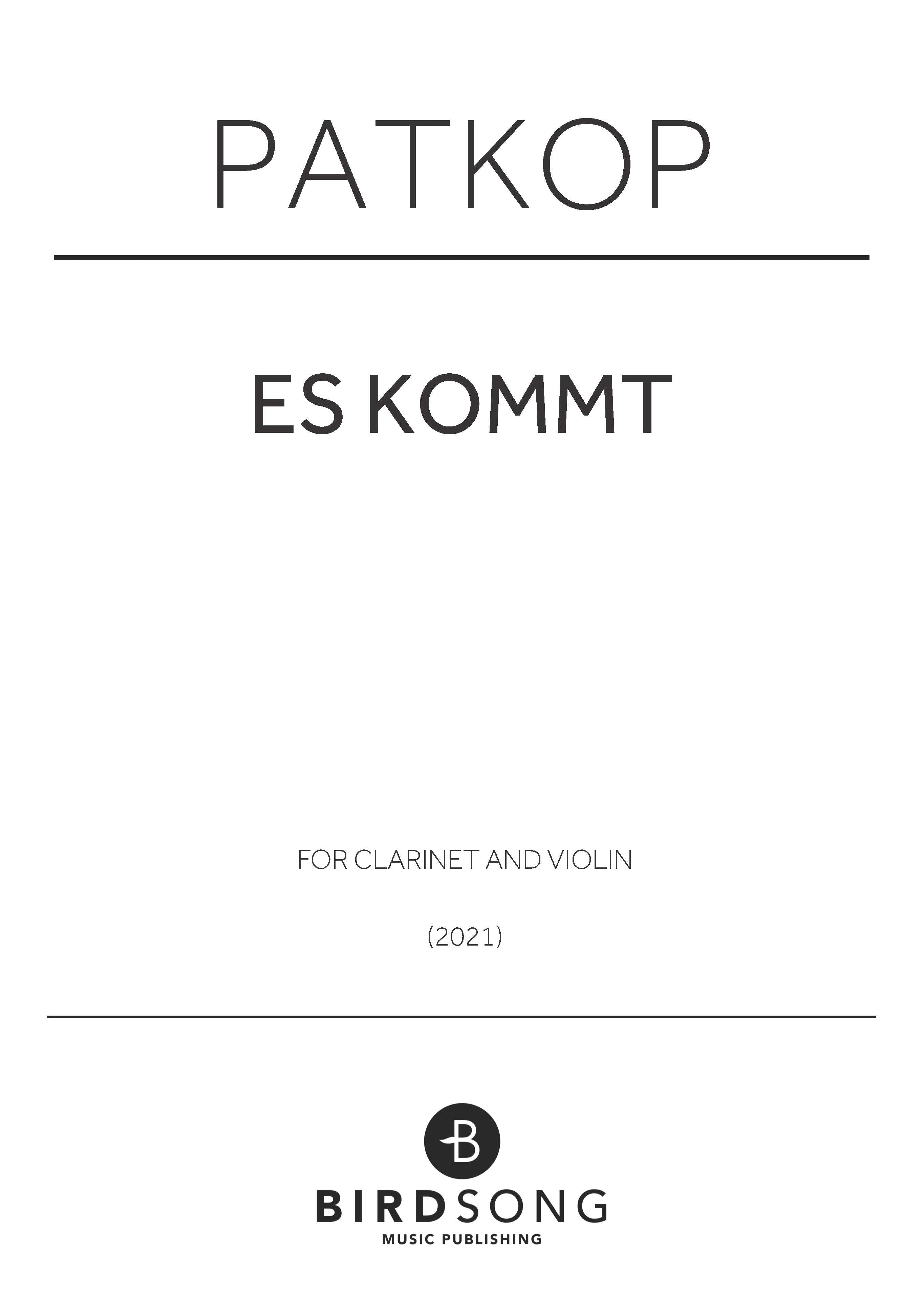 es kommt - Clarinet, Violin Duet (Digital Download)