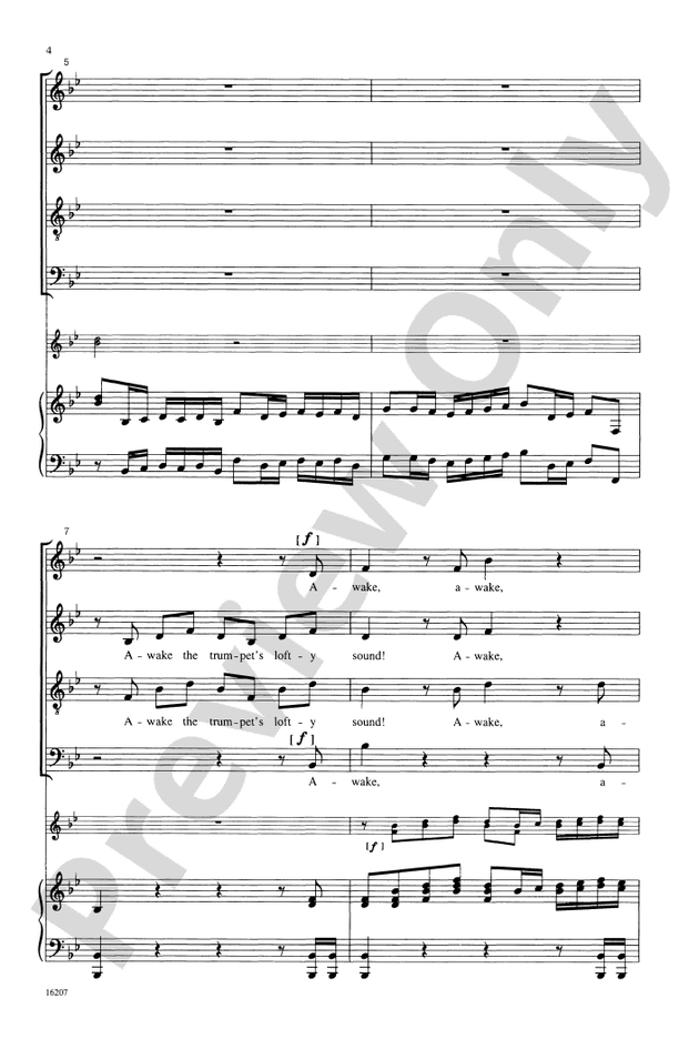 Awake the Trumpet's Lofty Sound (from Sampson) – SATB Choral Octavo (Digital Download)