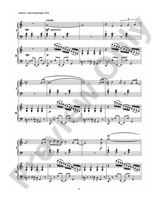 Cuban Overture - 2 Pianos, 4 Hands (Digital Download)