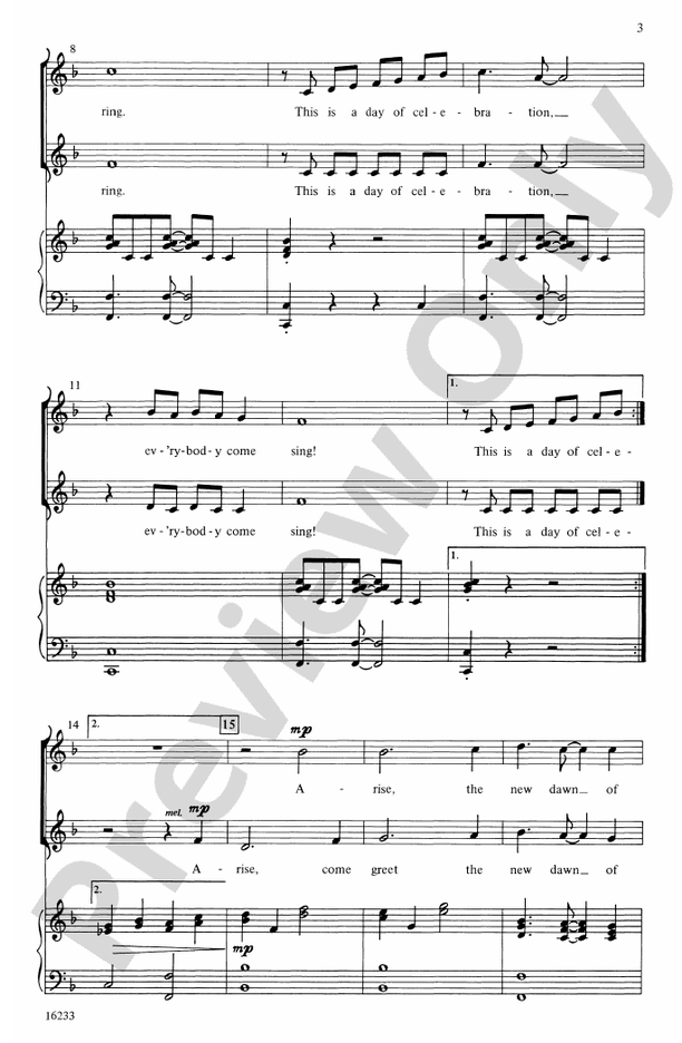 Day of Celebration – 2-Part Choral Octavo (Digital Download)