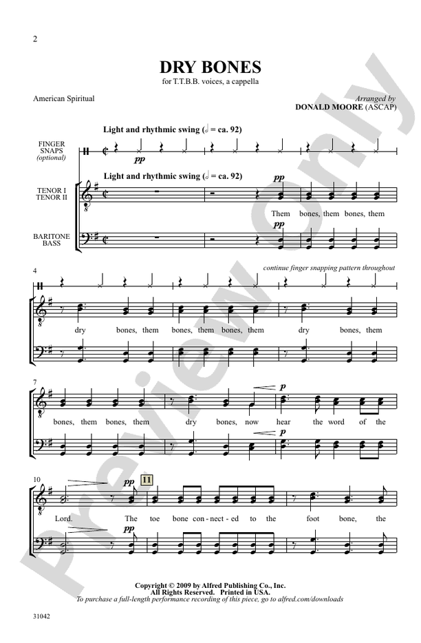 Dry Bones – TTBB, a cappella Choral Octavo (Digital Download)