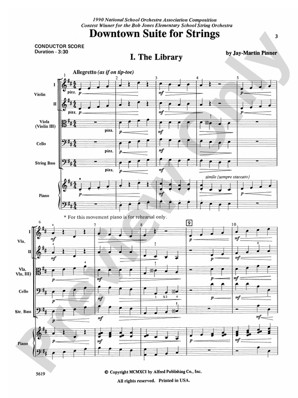 Downtown Suite for Strings – String Orchestra Conductor Score & Parts (Digital Download)