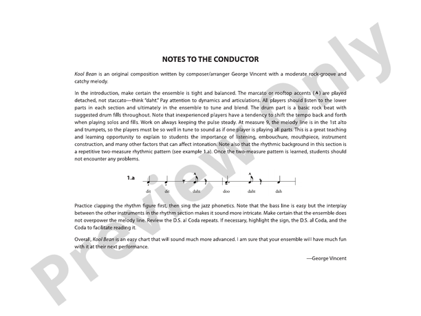 Kool Bean - Jazz Ensemble Conductor Score & Parts(Digital Download)