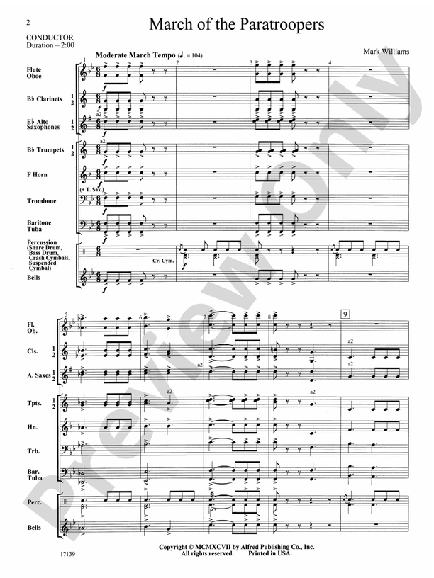 March of the Paratroopers - Concert Band Conductor Score & Parts (Digital Download)