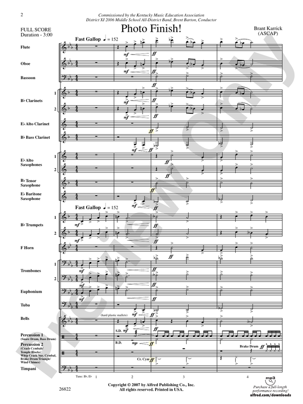 Photo Finish! - Concert Band Conductor Score & Parts (Digital Download)