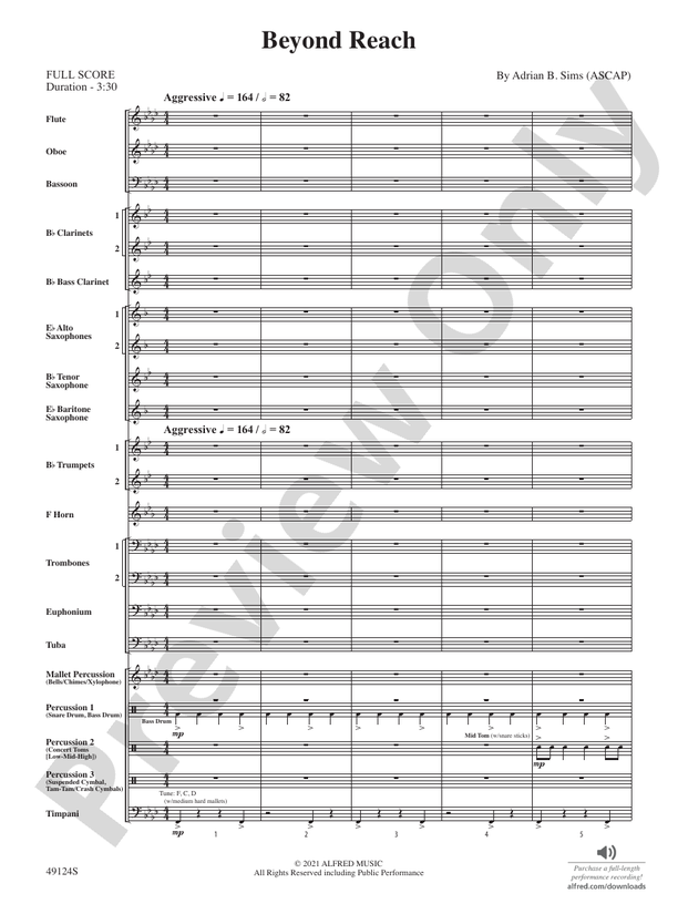 Beyond Reach - Concert Band Conductor Score & Parts (Digital Download)