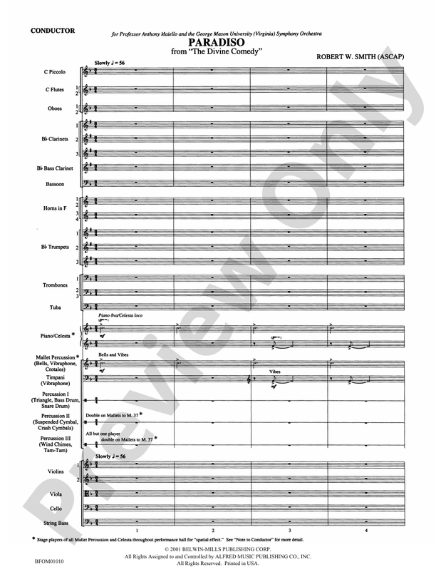 Paradiso (from The Divine Comedy) – Full Orchestra Conductor Score & Parts (Digital Download)