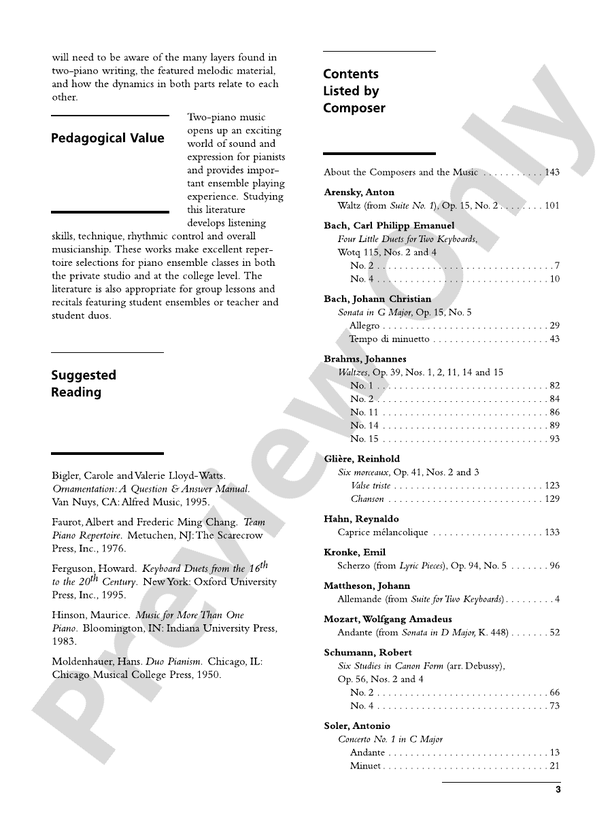 Essential Two-Piano Repertoire - 20 Late Intermediate to Early Advanced Selections in Their Original Form - 2 Pianos, 4 Hands (Digital Download)