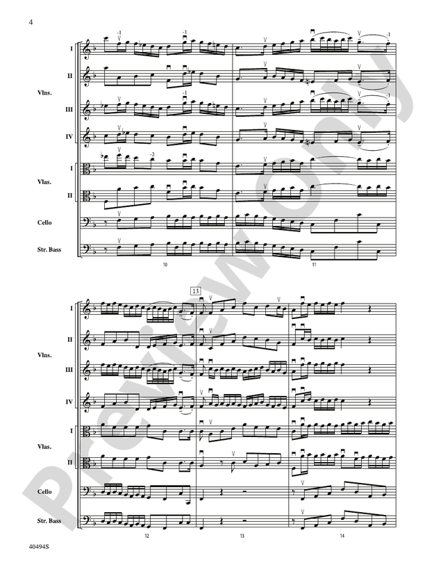 Brandenburg Concerto No. 1 in F Major – String Orchestra Conductor Score & Parts (Digital Download)