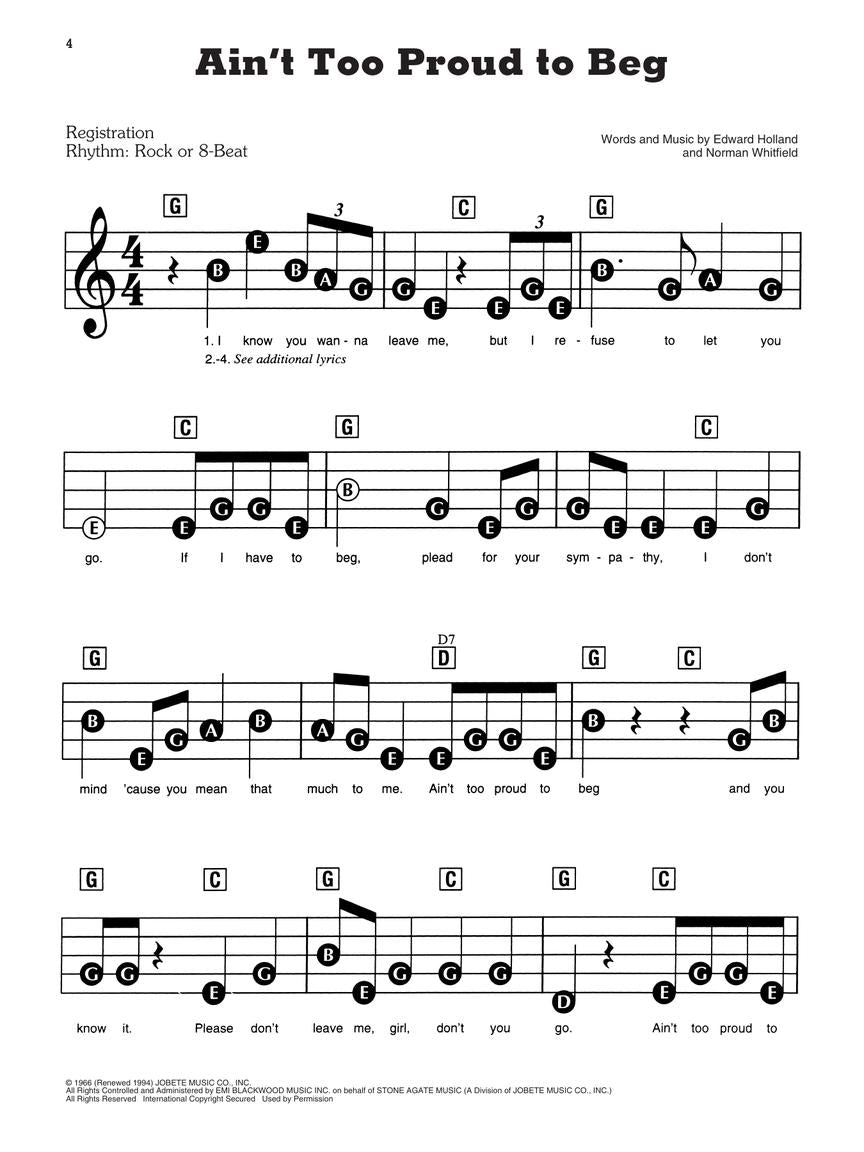Songs of the 1960s - EZPlay Piano - Hal Leonard 159572