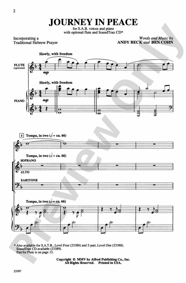 Journey in Peace – 3 Part Mixed Choral Octavo (Digital Download)
