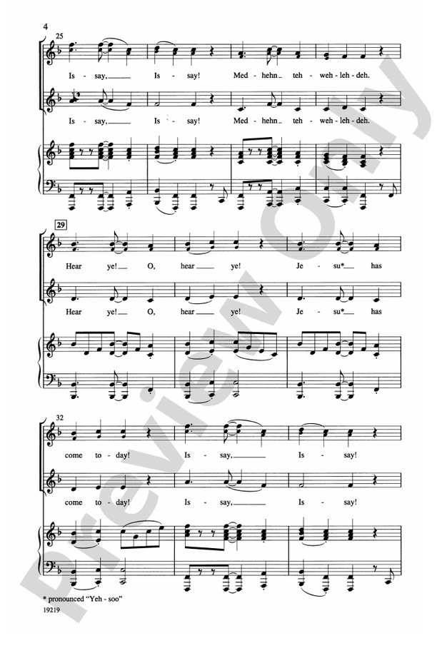 Issay, Issay! (Hear Ye, Hear Ye!) – 2-Part/SSA Choral Octavo - Digital Sheet Music Download (Digital Download)