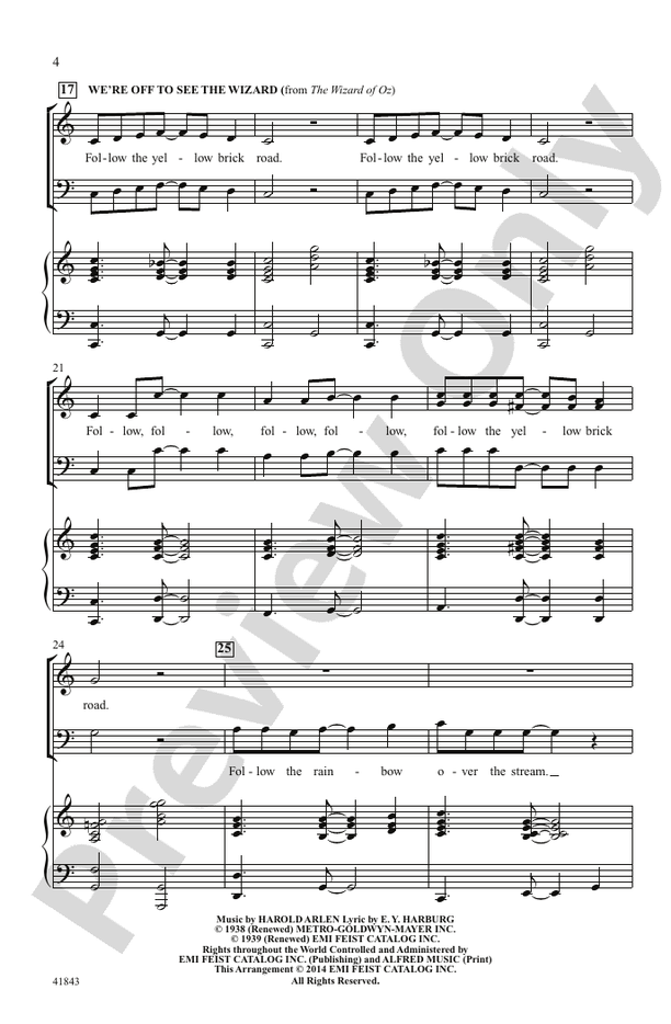 Ease on Down the Yellow Brick Road – SAB Choral Octavo (Digital Download)