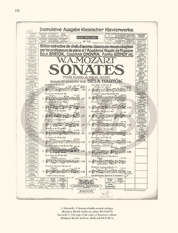 Mozart - Piano Sonatas Volume 1 - Piano edited by Bartok EMB Z3996