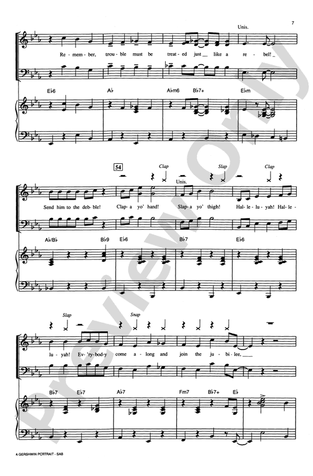 A Gershwin Portrait! The Music of George and Ira Gershwin - SAB Choral Octavo (Digital Download)