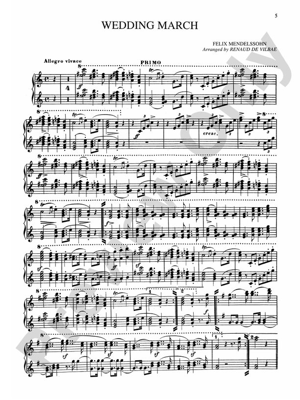 Mendelssohn - Marches - 1 Piano, 4 Hands (Digital Download)