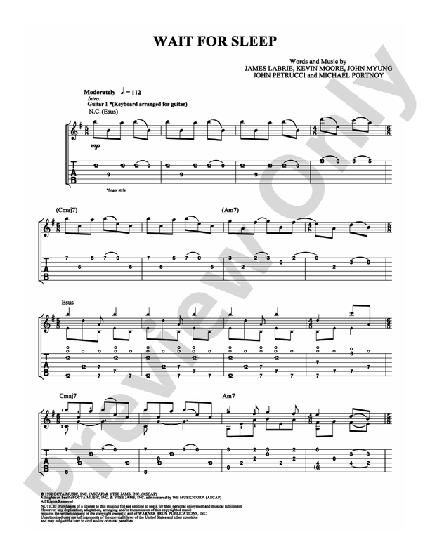 Wait For Sleep - Guitar TAB (Digital Download)