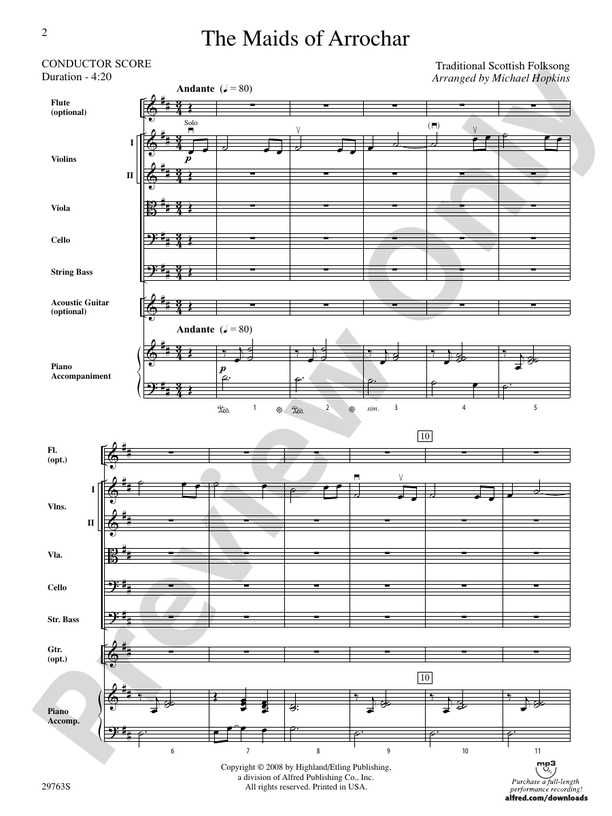 The Maids of Arrochar – String Orchestra Conductor Score & Parts (Digital Download)