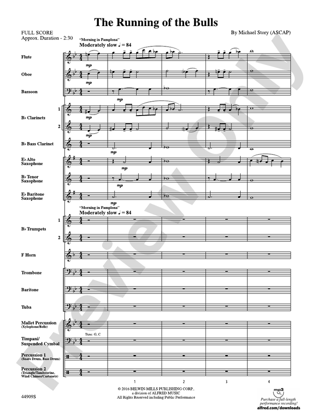 The Running of the Bulls - Concert Band Conductor Score & Parts (Digital Download)