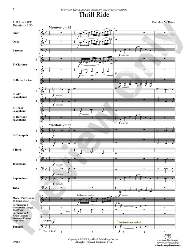 Thrill Ride - Concert Band Conductor Score & Parts (Digital Download)