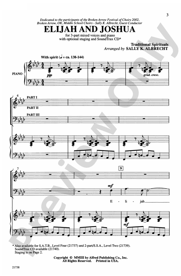 Elijah and Joshua – 3-Part Choral Octavo (Digital Download)