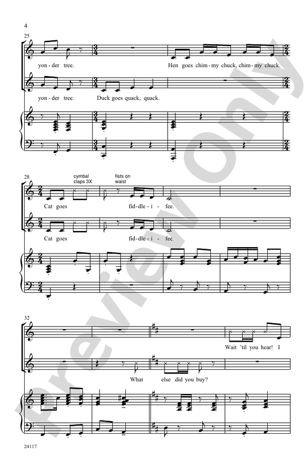 I Bought Me a Cat - 2-Part Choral Octavo (Digital Download)