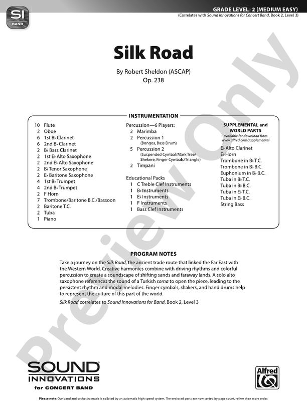 Silk Road - Concert Band Conductor Score & Parts (Digital Download)
