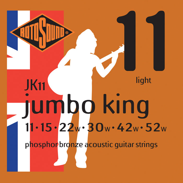 Rotosound JK11 Jumbo King Phosphor Bronze Acoustic Guitar String Set 11 - 52 Gauge