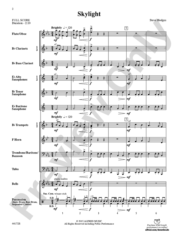 Skylight - Concert Band Conductor Score & Parts (Digital Download)