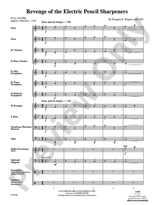 Revenge of the Electric Pencil Sharpeners - Concert Band Conductor Score & Parts (Digital Download)
