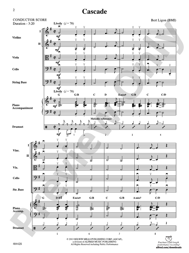 Cascade – String Orchestra Conductor Score & Parts (Digital Download)