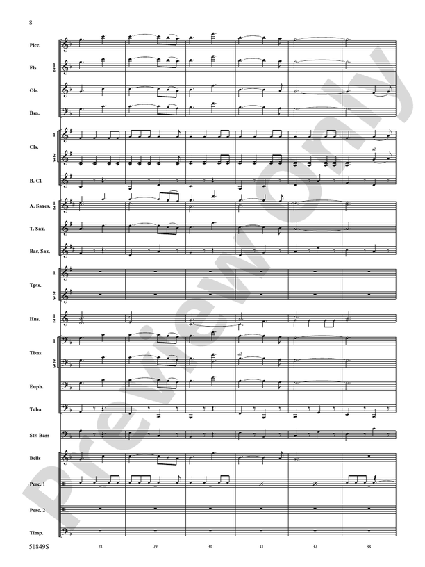 Hope Glowing in the Sky - Concert Band Conductor Score & Parts(Digital Download)