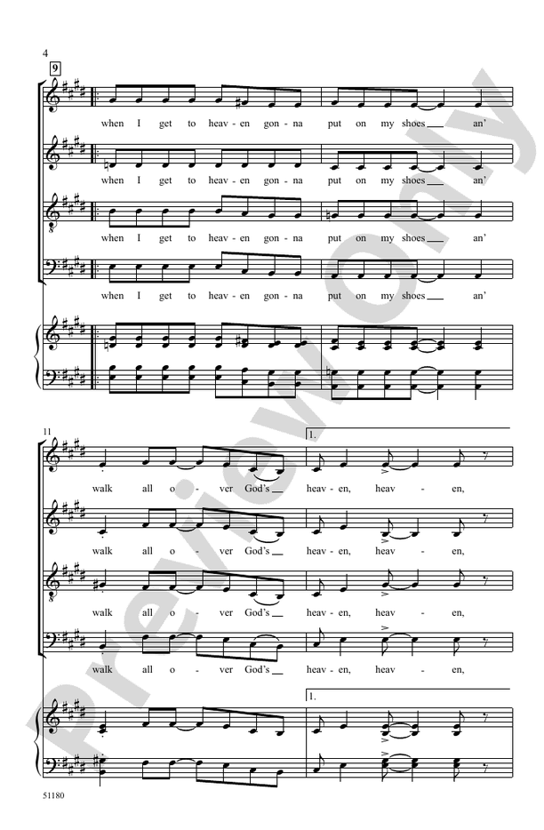 I Got Shoes - SATB A Cappella Choral Octavo (Digital Download)