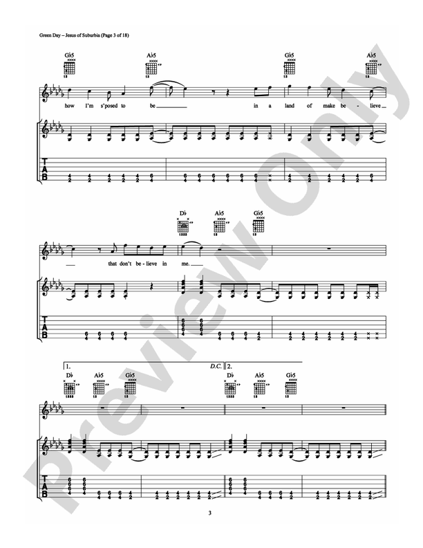 Jesus of Suburbia - Guitar TAB (Digital Download)