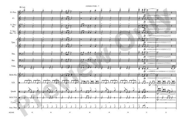Danger Zone (Arr. Mike Story) – Marching Band Conductor Score & Parts (Digital Download)